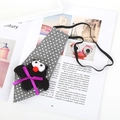 Graue gepunktete Halloween-Krawatte mit Fledermaus und lila Schleife für Kinder - Fledermaus-Stil