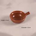 Miniature dollhouse cookware: brown pan model, 1.5cm high, 3.5cm diameter, smooth finish - 3.5cm Brown Casserole