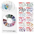 Nail art flatback rhinestones set with 12 colors in a rotating round storage box - 2mm Mixed Colors Round Box Model 01