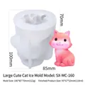 Cute cat shape silicone mold for DIY candles and ice with translucent white finish - Large Cute Cat