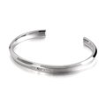 Bracciale rigido argento in acciaio con incisione 'MY LOVE' e zircone brillante - Bracciale (KB136244-GC) / Colore acciaio