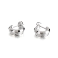 Silver C-shape My Love earrings in titanium steel with zircon inlay for women - Earrings-Silver Color (KE94746-GC)