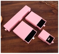 Ensemble de boîtes à bijoux roses mate avec doublure noire en plusieurs tailles - 5*5*3.5CM / Rose foncé