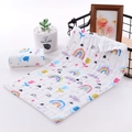 Soft six-layer cotton gauze baby towel featuring colorful rainbow and floral prints - 25*25cm / Pattern 1