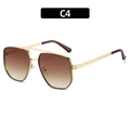 Gafas de sol aviador de metal dorado con lentes degradadas marrones y diseño de doble puente - Montura Dorada Lentes Té (C4)