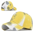 Gorra de béisbol de algodón tie-dye amarillo para mujer con diseño para coleta trasera - Tie-Dye Amarillo/Gris/Blanco (Nuevo 04)