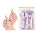 Purple long stiletto press-on nails set with multiple sizes in a clear package bag - 18 Light Purple