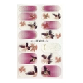 Stickers ongles 5D FF4015 motif floral rose et violet avec paillettes et strass brillants - Autocollants Ongles Floraux Rose Violet (FF4015) / 14 Pièces/Feuille