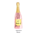 Globo grande de papel de aluminio con forma de botella de champán rosa Let's Party - Botella de Vino Oro Rosa