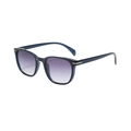 Lunettes de soleil carrées polarisées avec monture bleue translucide et verres dégradés - Monture Bleue Verre Violet