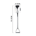 Stainless steel shovel-shaped dessert spoon with dimensions 15.5cm length and 3.5cm width - Non-magnetic Silver Flat Shovel (201 Stainless Steel)