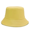 Minimalist yellow cotton bucket hat in a solid color with reinforced stitching on the brim - One Size / Yellow