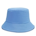 Classic sky blue cotton fisherman bucket hat with reinforced stitching and flat top design - One Size / Sky Blue
