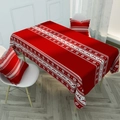 Red Nordic Christmas tablecloth featuring white reindeer and snowflake geometric patterns - 40*70cm / ZB007-1 Red Reindeer Snowflake