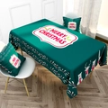 Green Nordic Christmas tablecloth and matching pillows with Merry Christmas text - 40*70cm / Green Reindeer Trees (ZB008-6)