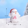 Miniature snowman figurine with red hat and pink scarf for DIY Christmas decor 3.1cm - No.12 Snowman with Pink Tie
