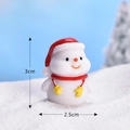 Miniature Christmas snowman ornament with red hat and scarf, 3cm height DIY micro landscape - No.9 Snowman with Gloves