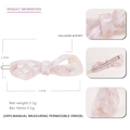 Pink and white marble cellulose acetate bow hair clip with size dimensions and weight - Light Pink