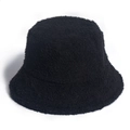 Detalle de la textura de forro polar suave en un gorro de pescador negro de invierno - 58cm / Negro