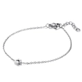 Bracelet ajustable en acier inoxydable argenté avec pendentif patte d'étoile évidée - Couleur Acier
