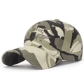 Classic woodland camo baseball cap with U.S. NAVAL military style embroidery - Adjustable / Camouflage