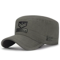 Army green military style cadet cap with Air Force embroidery and camouflage finish - Adjustable / Army Green
