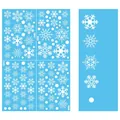 Detailed dimensions of Santa Claus elk static stickers and snowflakes for glass window decor - BQ018-4 Sheets / White