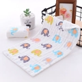 Cartoon elephant pattern six-layer cotton gauze baby face towel in a cozy home setting - 25*25cm / Pattern 4