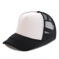 Classic black and white mesh trucker hat for sun protection with breathable foam front - Black White Black Mesh