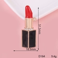 Lipstick pendant with red top and rhinestone inlay including size dimensions 51.5mm - D164 Lipstick (Red)