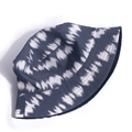 Detailed macro view of a Van Gogh oil painting style bucket hat with tie-dye pattern. - 58cm / Dark Blue White Tie Dye (Lightning)