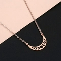 Collana minimalista in acciaio inossidabile oro rosa con ciondolo fasi lunari - Oro rosa