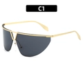 Gafas de sol Y2K modernas con montura de metal dorado y lentes de color gris oscuro C1 - Montura Dorada Negro Gris