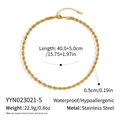 18K gold plated stainless steel twisted rope chain with detailed size measurements - Twist Rope Chain Style (YYN023021-5)