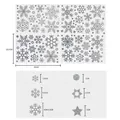 Silver glitter snowflake and star static window stickers set with various size patterns - BQ015 Silver Glitter Snowflake / Silver Glitter Snowflake