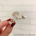 Mini molletta per capelli con perle bianche e strass, misura 3,9 cm per 2,7 cm - Piccolo / Pinza per Capelli Piccola con Perle