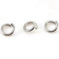 Set of three silver stainless steel jump rings for jewelry making on a white background - Steel Color 0.5*3.5mm (1000 Pieces)