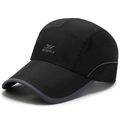 Quick-dry black mesh baseball cap with SDSRUI logo for outdoor sports and running - Adjustable / Black