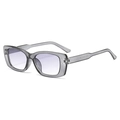 Gafas de sol Y2K cuadradas con montura gris translúcida y lentes degradadas moradas - Montura Gris Transparente Lentes Gris Degradado