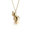 Collar con colgante de calabaza en oro de 18 quilates pulido con cadena fina clásica - Dorado