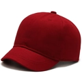 Short brim baseball cap in deep red cotton twill fabric with casual minimalist style - Plain Style / Red