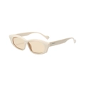 Retro cat eye sunglasses in cream beige frame with light orange tinted lenses - Rice White Frame / Tea Lens