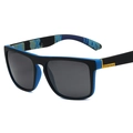 Occhiali da sole sportivi polarizzati nero opaco con interno blu e aste mimetiche - Montatura Nero Blu Lenti Grigie