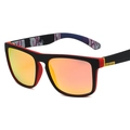Polarized sport sunglasses with matte black and red frame and orange mirrored lenses - Black Red Frame Red Mirrored