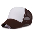 Classic coffee and white trucker hat with breathable mesh and adjustable snapback - Coffee White