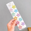 Set of 10 glitter star hair clips for girls in colorful macaron shades and metal finish - 9# Star Sequin 10-Piece Set