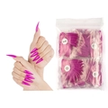 Purple stiletto false nails with 500 pieces set in plastic bulk packaging bags - 19 Mystery Purple
