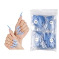 Light blue stiletto false nails 500pcs pack with numbered sizes for extensions - 11 Smoky Blue