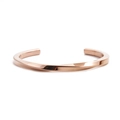 Bracciale rigido a torsione in oro rosa con numeri romani inciso su metallo lucido - Acciaio Inossidabile a C Intrecciato Oro Rosa