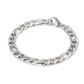 Silver Figaro chain bracelet with 3+1 link design and lobster clasp for hip hop style - 8mm Width/21cm Length (KB113605-Z)